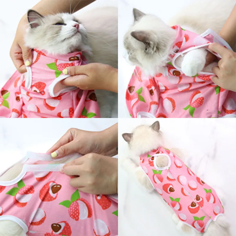 Cat Anti-licking Sterilization Clothes Pet Surgery Suit for Small Dog Cat Weaning Breathable Puppy Anti-scratch Body Strap Vest