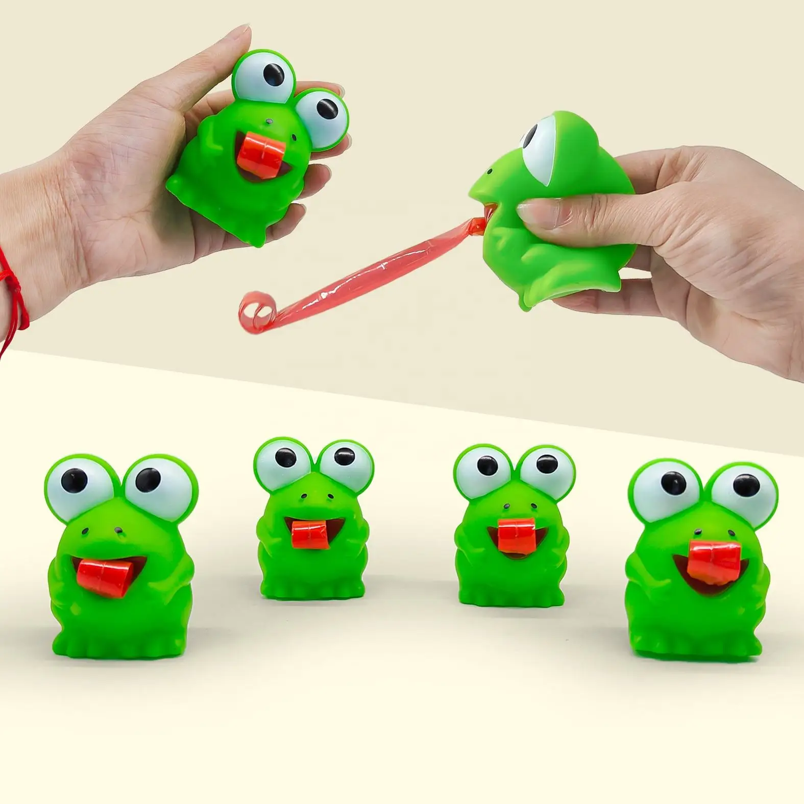 Pinch Frog Dinosaur Sticking Tongue Out Toys Funny Sensory Stress Relief Fidget Toys Cat Toys School Gifts for Kids Children