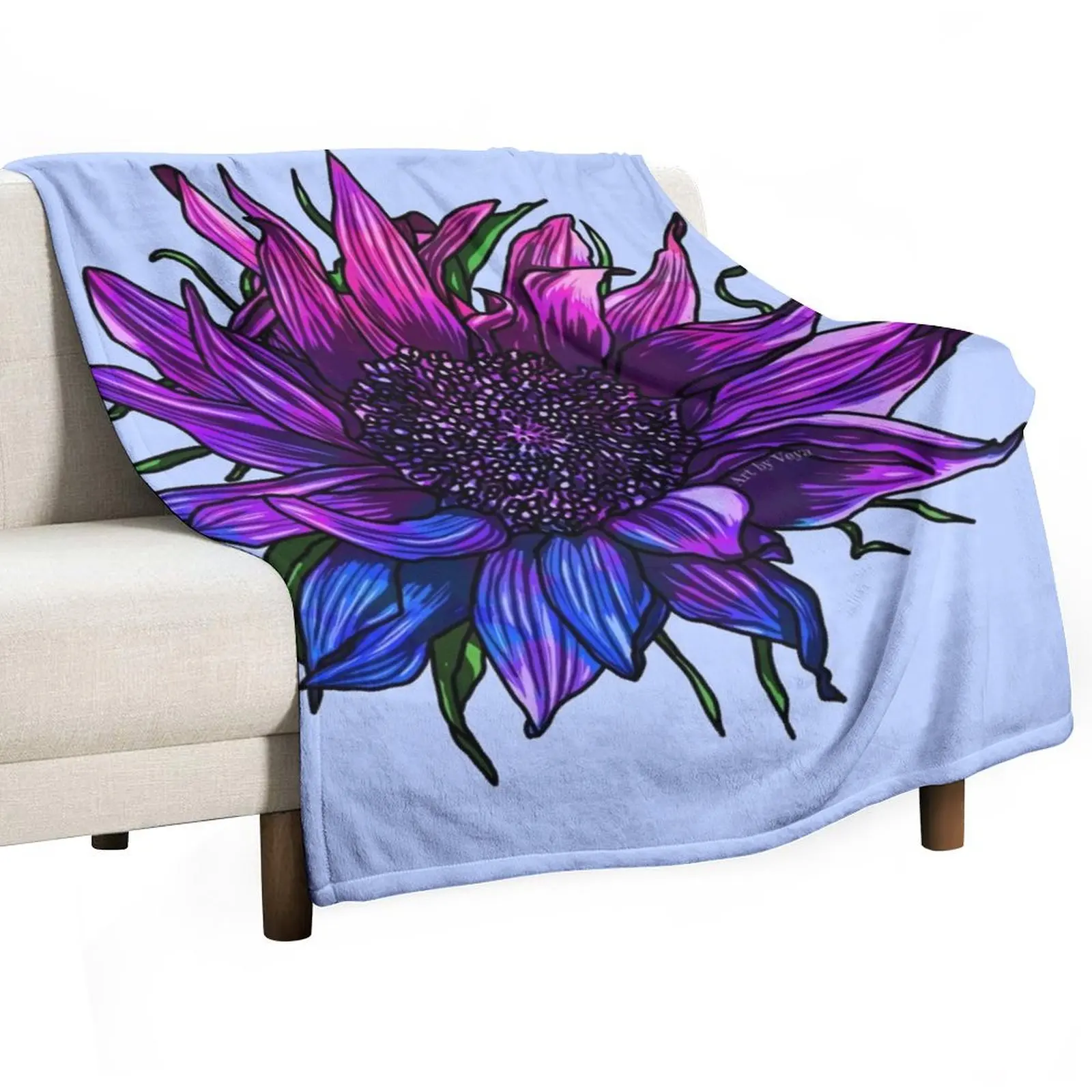 

Bi Sunflower Throw Blanket Soft Sherpa Fleece Warm Blanket for Winter