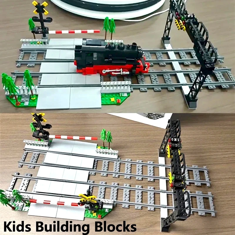 

282PCS Railway Track Building Block Creative Puzzle Blocks Ornaments Toys Gifts Train Crossing For Kids Adults Collectible Gifts