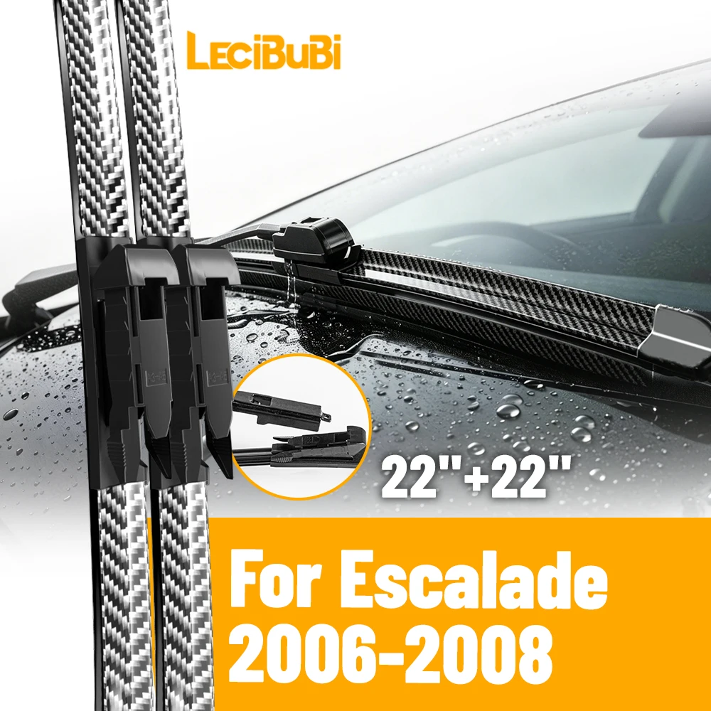 2 uds. Escobillas limpiaparabrisas delanteras para Cadillac Cadillac Escalade 2006-2008, cepillos de goma, accesorios para coche, 22 "+22"