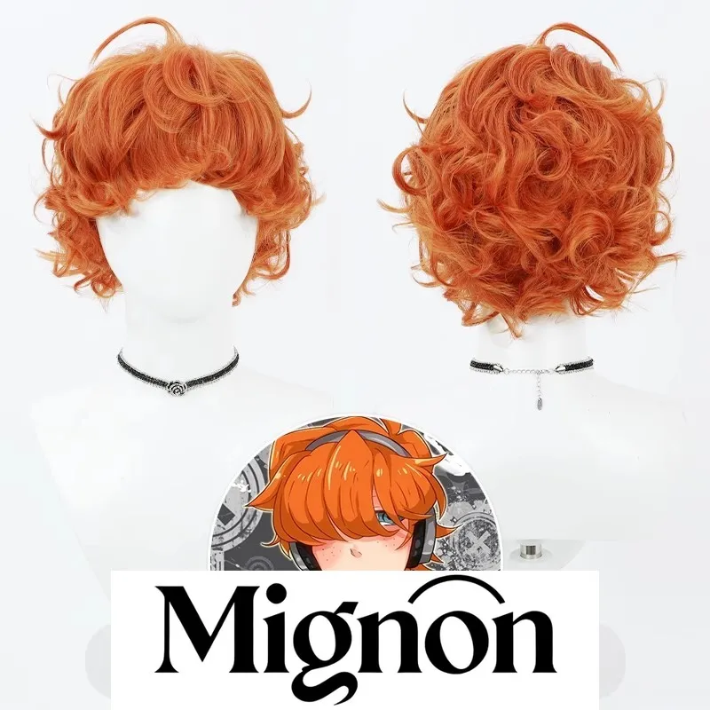 Panty & Stocking with Garterbelt Brief cosplay wig small curls orange red Halloween gift