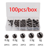 100/50Pcs Fishing Sinkers Kit-5 Size Adjustable Round Weights with Removable Split Design for Freshwater/Saltwater Angling Tool