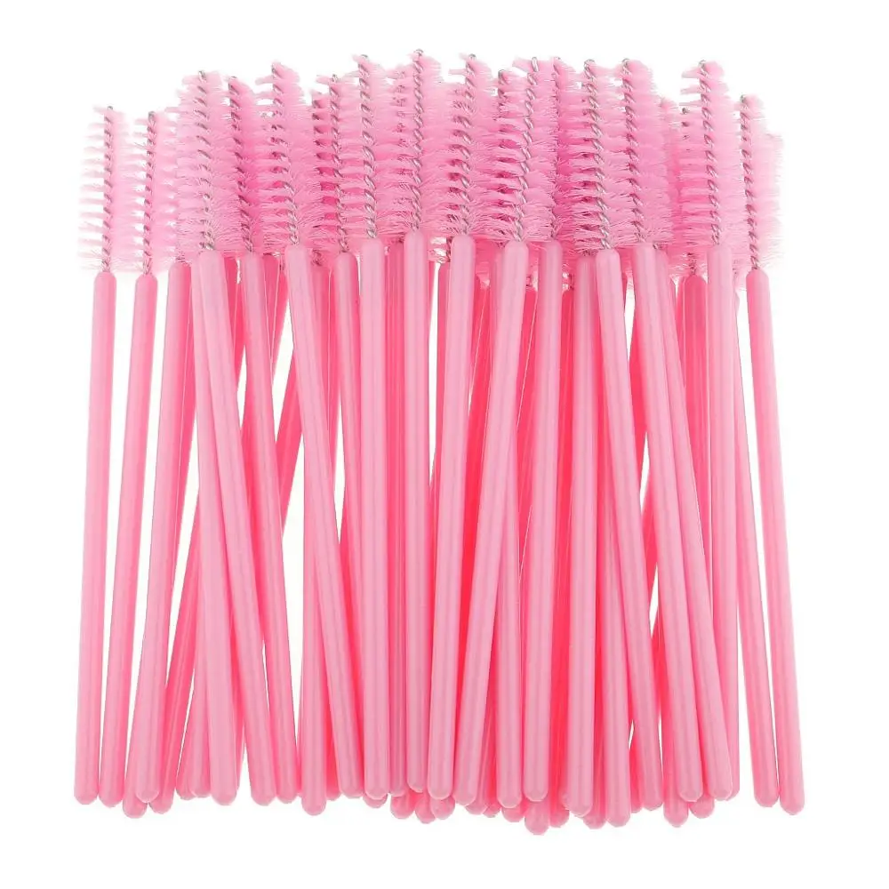 

500 Pcs Disposable Eyelash Brushes Mascara Wands Eye Lash Eyebrow Applicator Cosmetic Makeup Brush Tool Kits (pink)