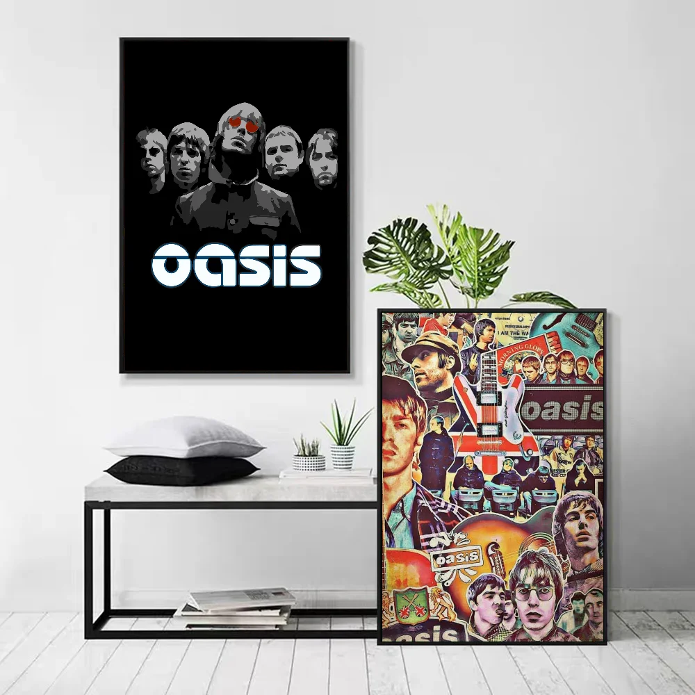 1pc Oasis Band Poster Self-adhesive Art Waterproof Paper Sticker Coffee House Bar Room Wall Decor