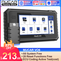 MUCAR VO6 All Cars Lifetime Free Full System 28 Resets Obd2 Diagnostic Tools BI-Directional ECU Coding Scan Obd 2 Auto Scanner