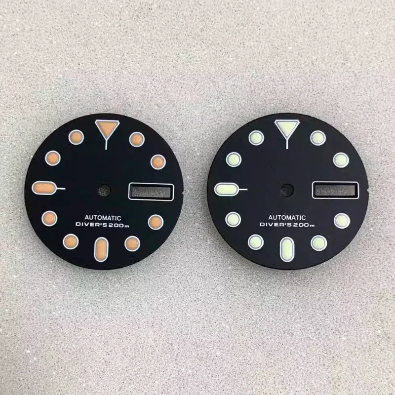 シングルおよびダブルカレンダーの時計面,自動移動,緑色のSKx007,28.5mm,nh35,nh36,4r36