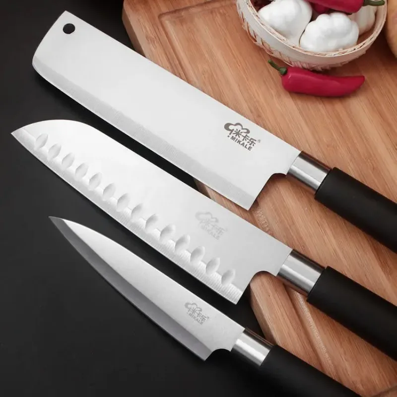 3 szt. Zestaw noży kuchennych nóż kuchenny Santoku Nakiri Super ostry nóż japonia zestaw noży przybory kuchenne wyprzedaż