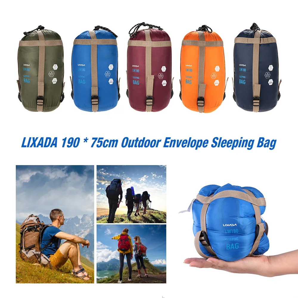 Lixada 190 * 75cm Outdoor Portable Envelope Sleeping Bag Camping Travel Hiking Multifunction Ultra-light 680g Backpacking