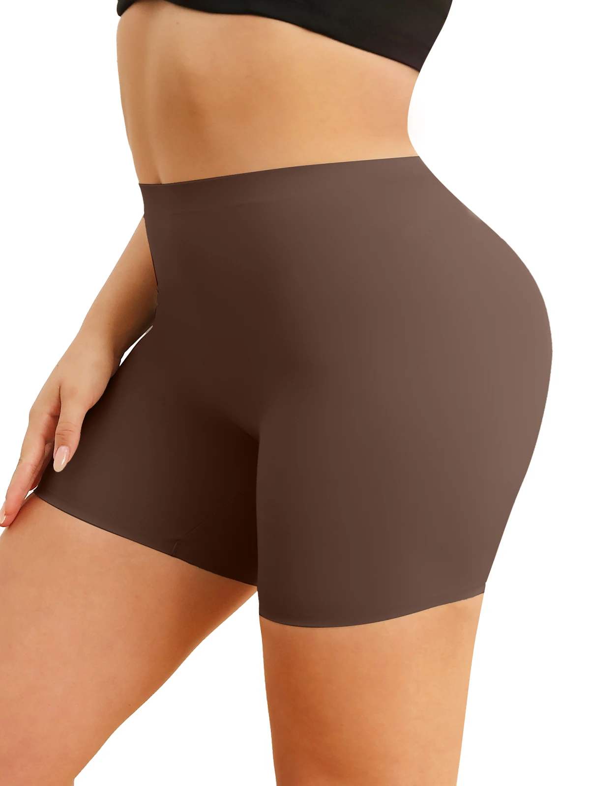 ملابس داخلية قصيرة للنساء بدون خياطة وناعمة عالية الخصر، سراويل قصيرة للتحكم في البطن، ملابس داخلية لتنحيف الجسم