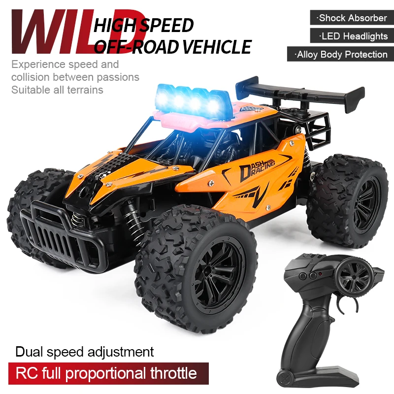 

Remote Control Car RC Drift Racing 1:16 Vehicle Off Road Alloy 2.4G Radio High-Speed Trucks With LED Light Climbing Gift Kid Toy
