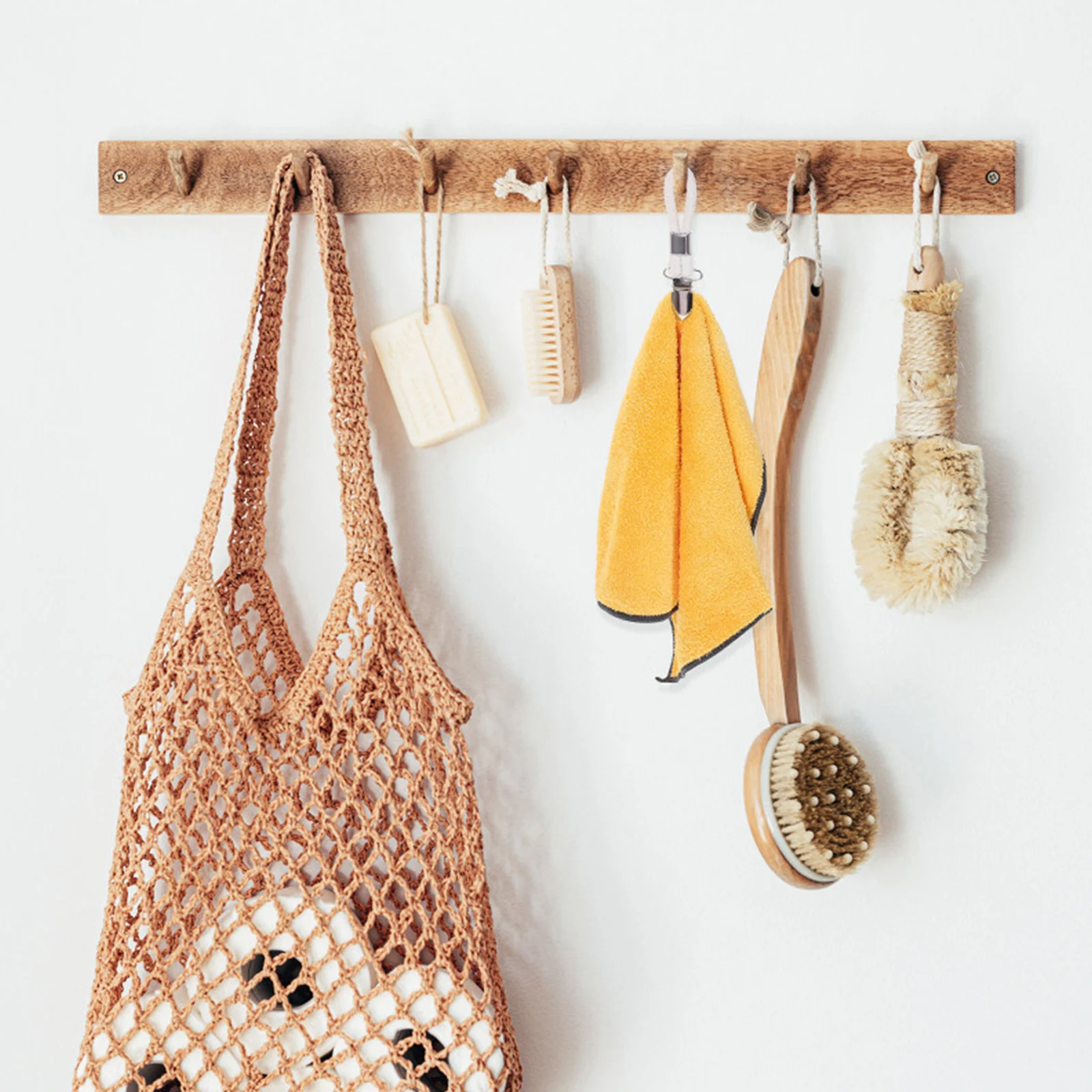 4/8/12pcs Towel Clips Towel Holder Tea Towel Holder No Sewing Clip For Hanging Beige Hook Cotton Rope Bathroom Accessories