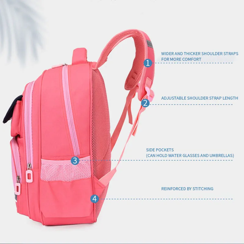 Primary School Students Backpack Boys and Girls Student Schoolbags Lightweight Waterproof and Durable