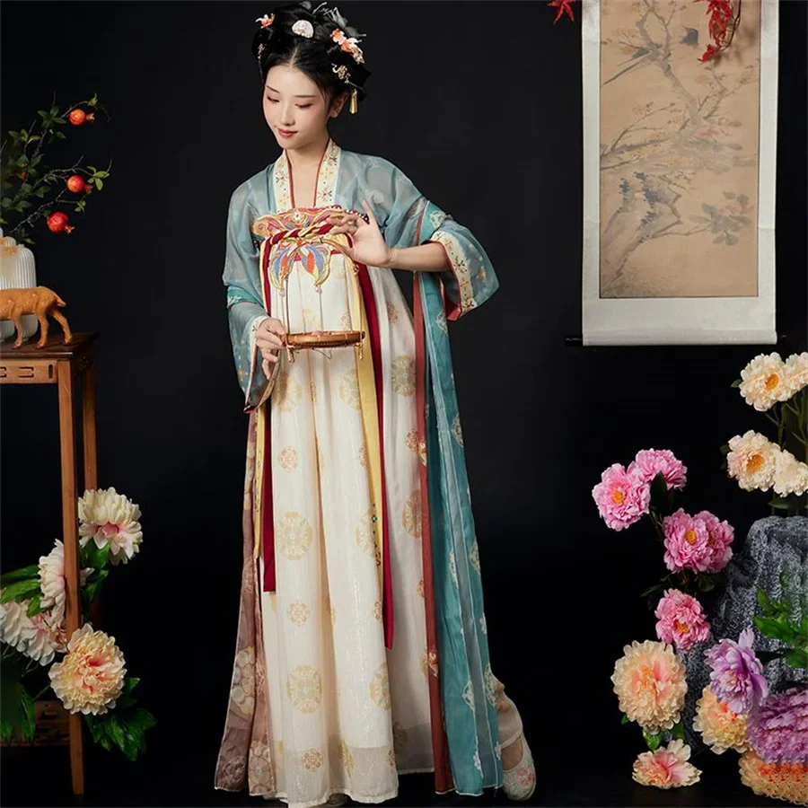 Hanfu Vrouwen Chinese Traditionele Podium Dansjurk Vrouwelijke Fee Cosplay Kostuum Hanfu Blauw Rood Voor Vrouwen