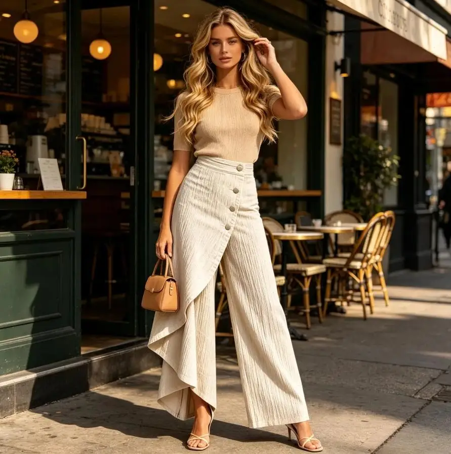 Long Pant Women Wide Leg Pants Jeans Mid Waist Straight Trousers Y2k Streetwear Elegant Splice Work Casual Single Breasted 2026