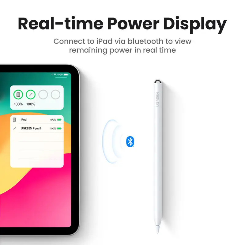 UGREEN Stylus Pen for Pencil Magnetic Wireless Charging Bluetooth Palm Rejection Tilt Pens Long Battery Life for iPad Pro