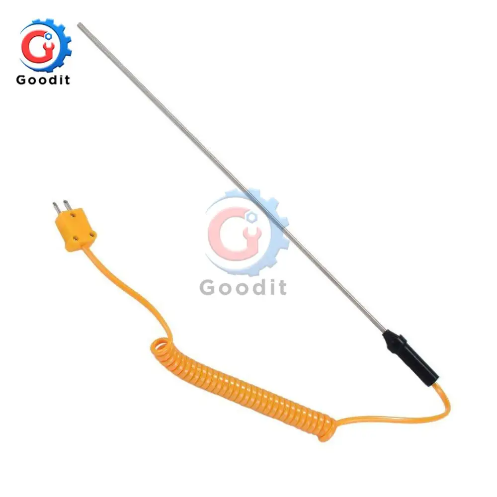 Sensor de sonda termopar tipo K, controlador de temperatura de-50C a 100, con Cable para termómetros digitales, 300mm/500mm/1200mm