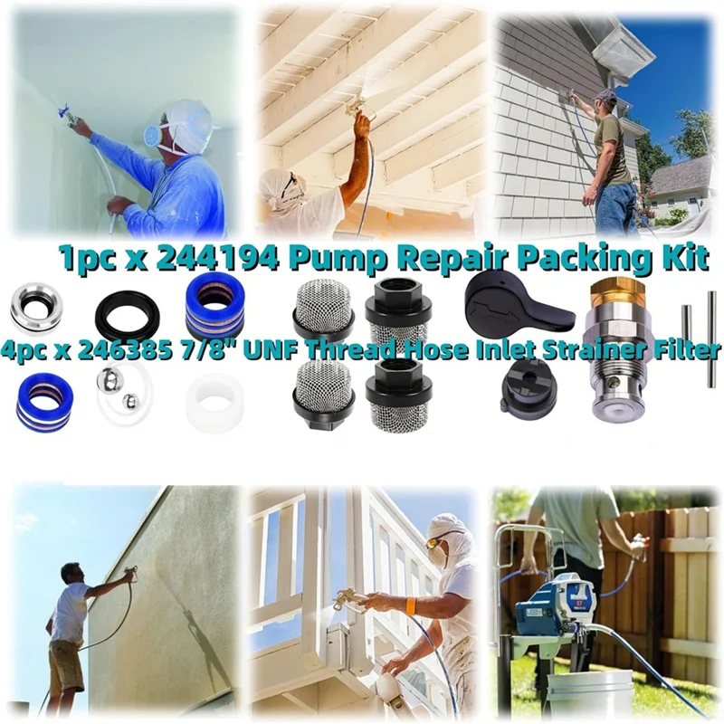 

AV36-246385 Hose Inlet Strainer Filter & 244194 235014 Sprayvalve Drain Valve Set For 390 395 490 495 595 Pump Repair