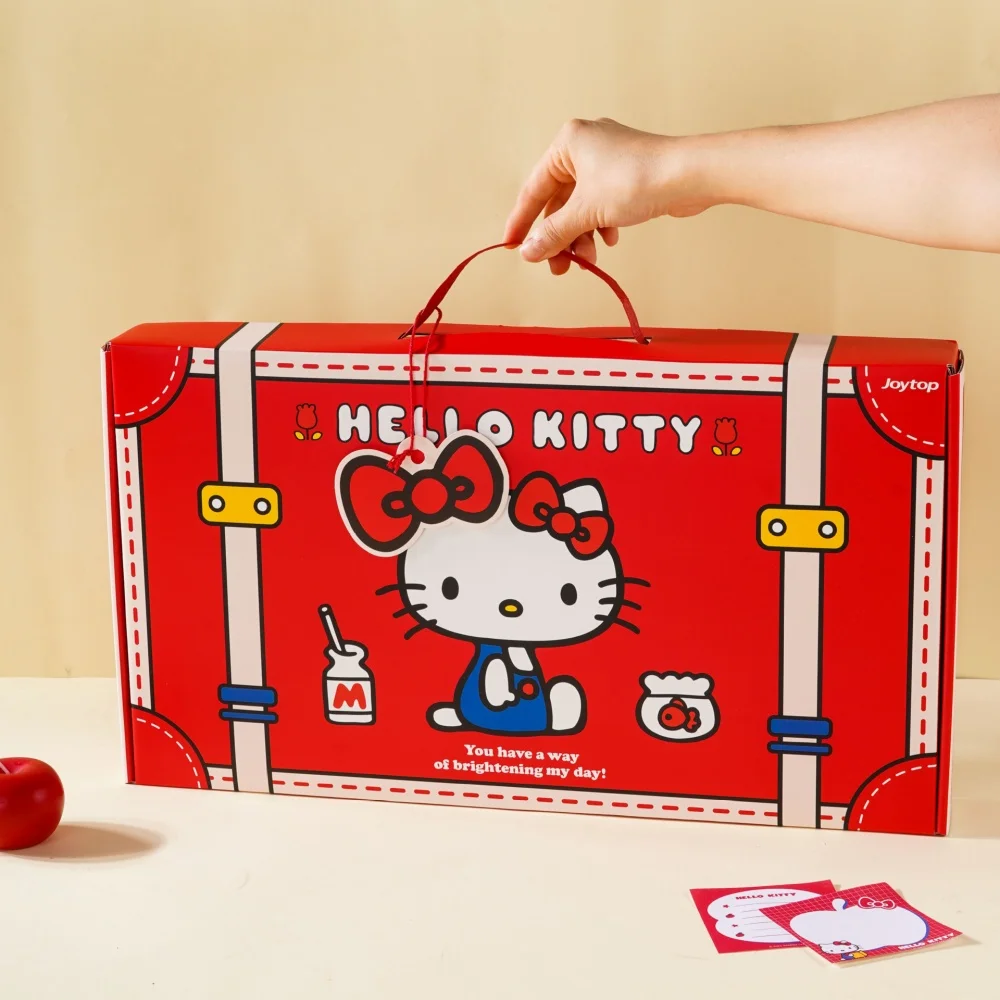 

Genuine Sanrio Hello Kitty Cute Stationery Box Set Include PVC Pouch ID Card Sleeve A6 Notebook Decorative Stickers for Girls