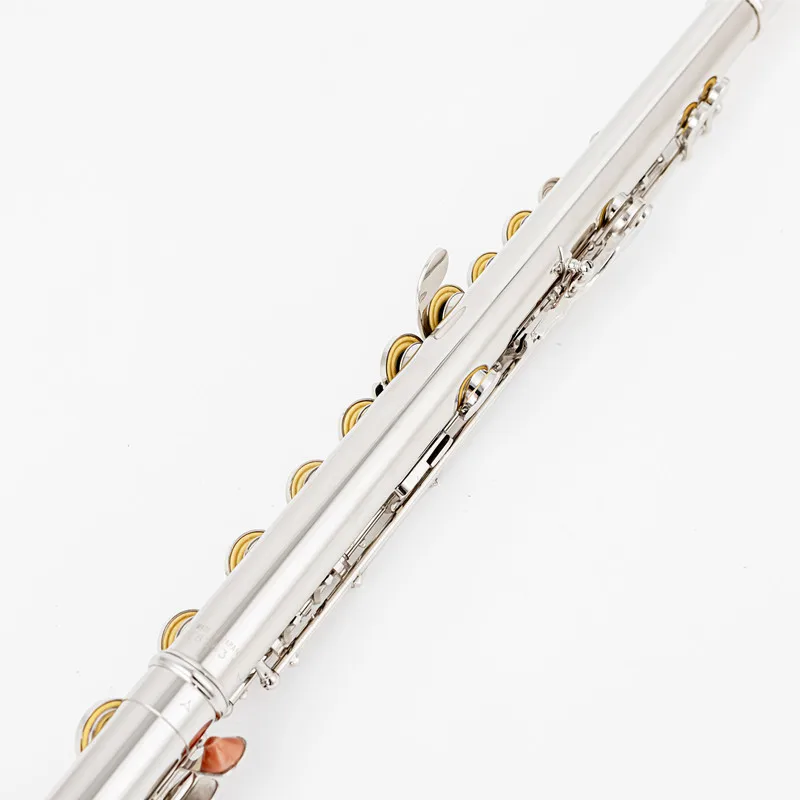 212SL Flute 16 Closed Open Holes C Key Professional Transverse Flute Concert Musical Instrument with Box Cleaning Cloth Stick