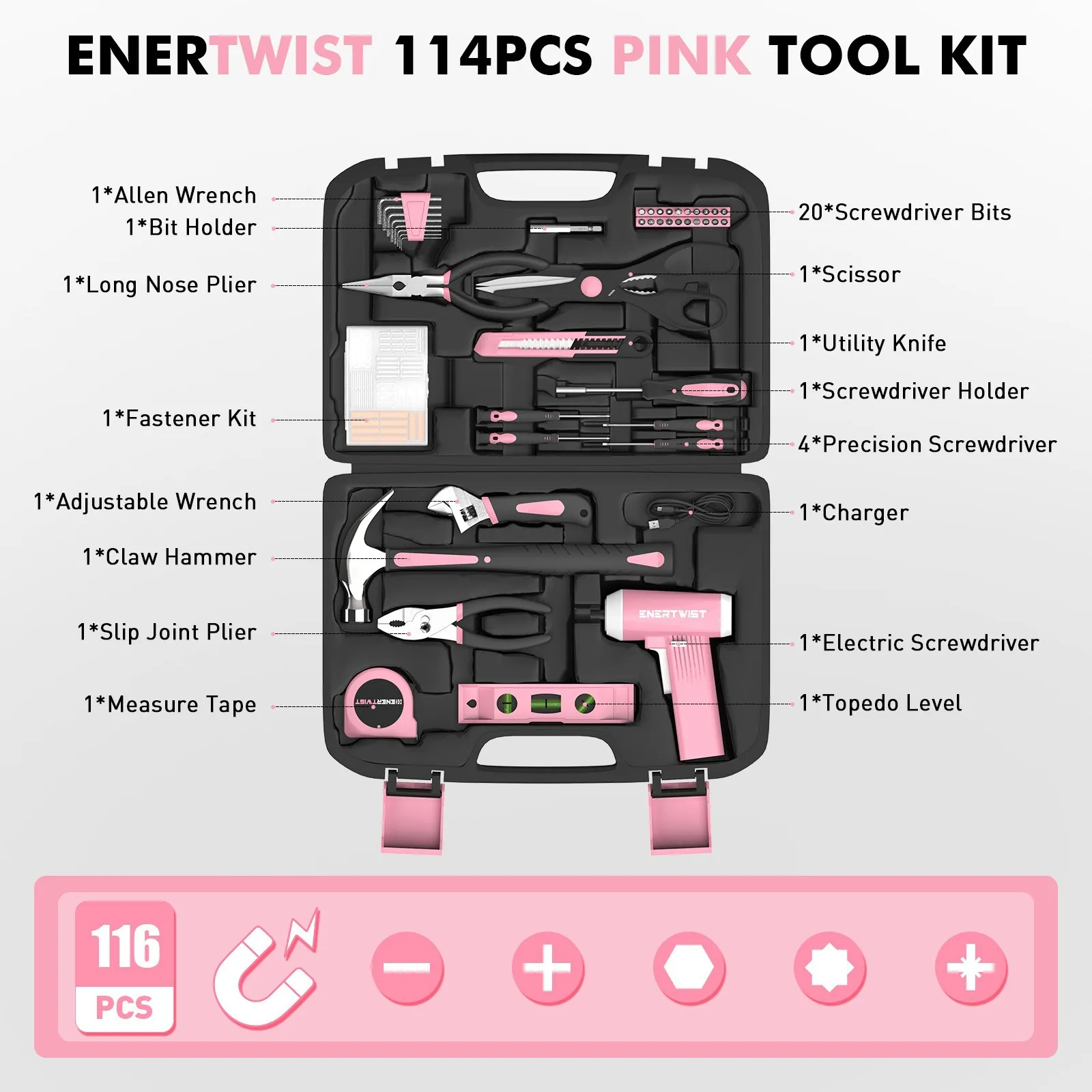 

Source factory spot pink screw batch electric screwdriver tool set