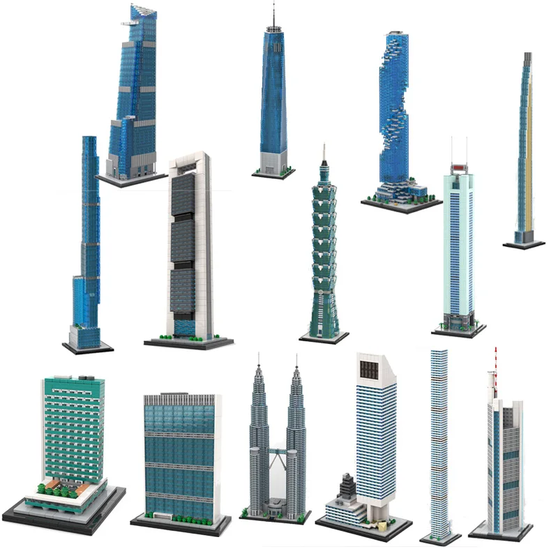 MOC Creative Building Block Set - Replica Skyscraper Kit 1:800 Scale - Educational Construction Toy - Ideal Gift for Architectur