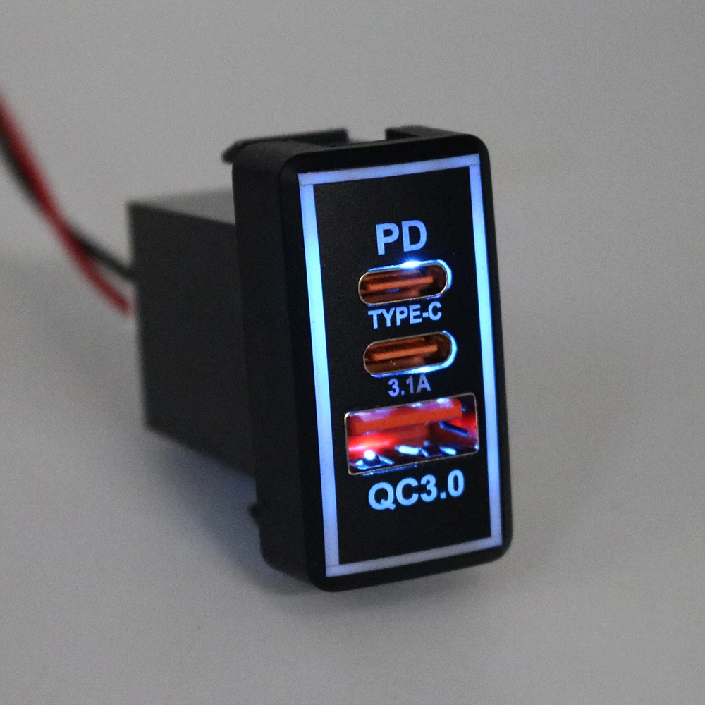 YSY 1 قطعة USB C شاحن سيارة PD QC3.0 USB شاحن سيارة المقبس 12 فولت 24 فولت الهاتف تهمة محول الطاقة لتويوتا TS-01-C #6