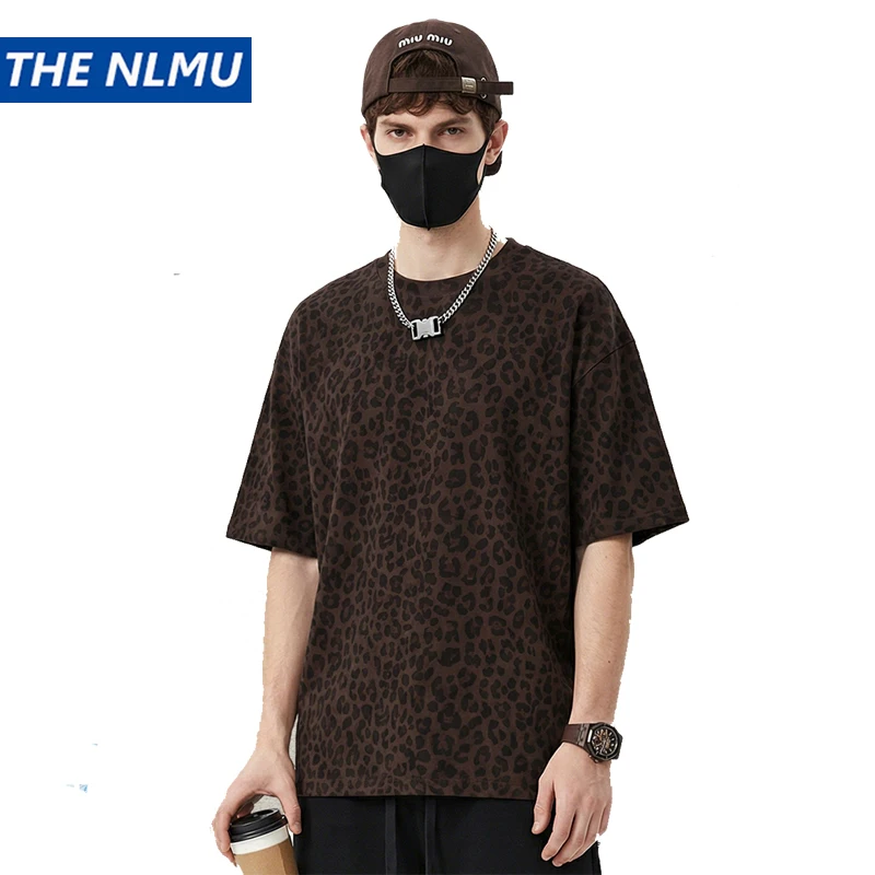 

Vintage Leopard Print T-Shirt Men's Breathable Loose Short Sleeve Tee Top 2026 Summer Retro Casual T Shirt Streetwear Y2K