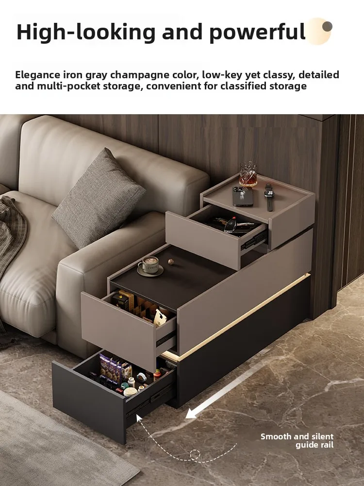 

SGF Italian simple sofa side cabinet corner storage locker advanced sense