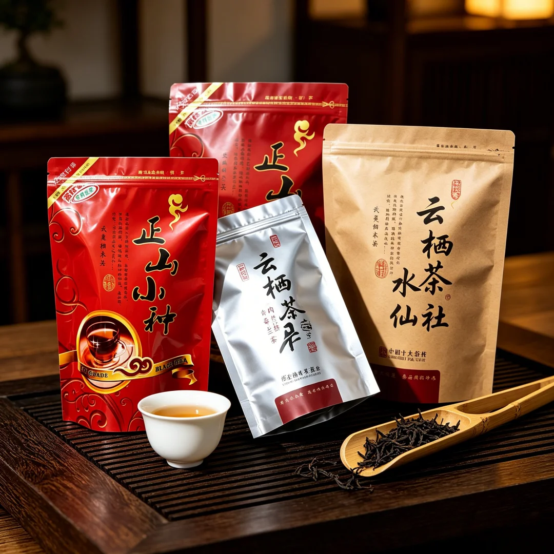 250g Dahongpo Tea Zipper Bags Jin jun mei Lapsang Souchong Big Red Robe tea Self Sealing bag China Da Hong Pao Tea Packaging Bag