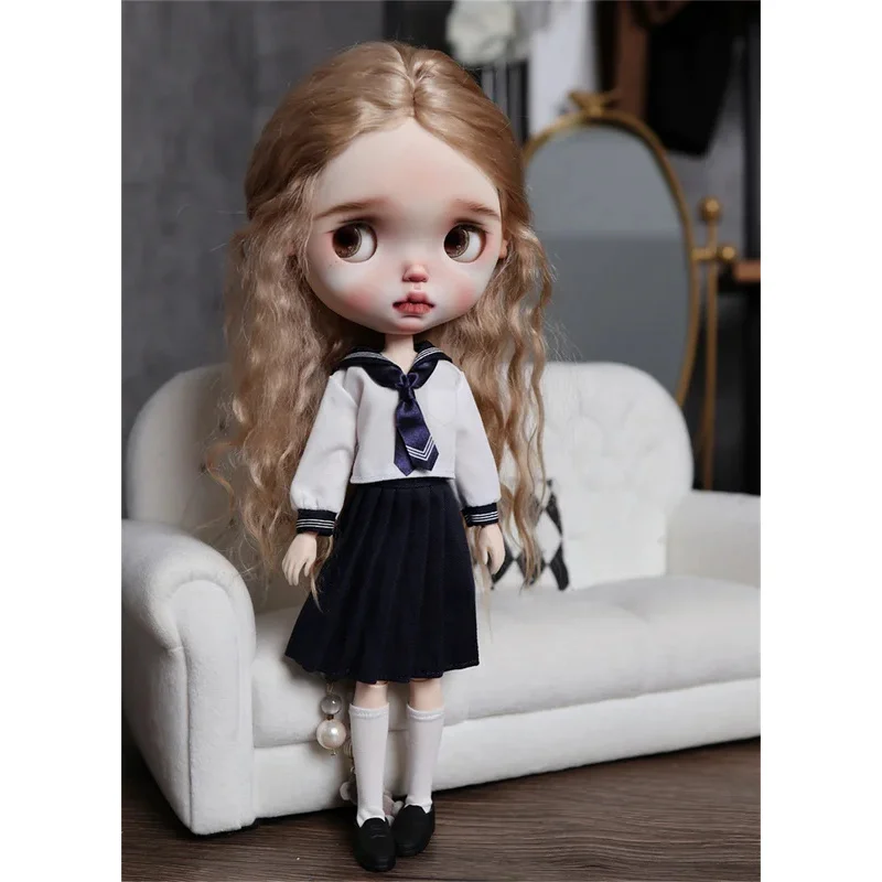 ملابس دمى BJD مناسبة لحجم ob24/26 مجموعة ملابس موحدة للكلية فنغشوي إكسسوارات دمي (نقطتان)