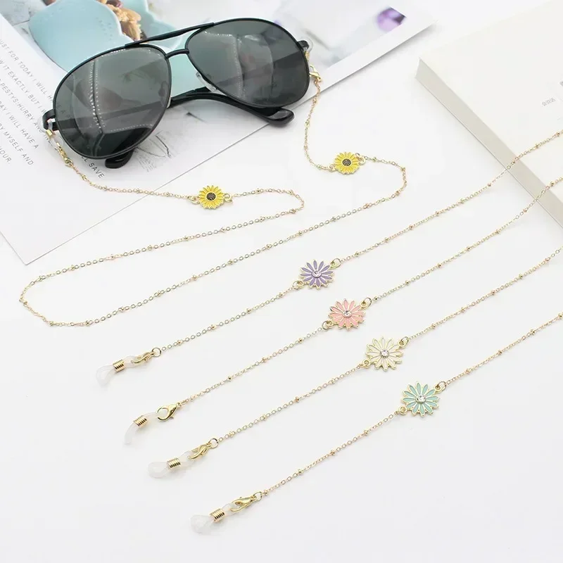 Fashion Little Flower Alloy Non-slip Glasses Chain Delicate Girls Loss-proof Eyewear Chain Hanging Necklace Jewelry Gift