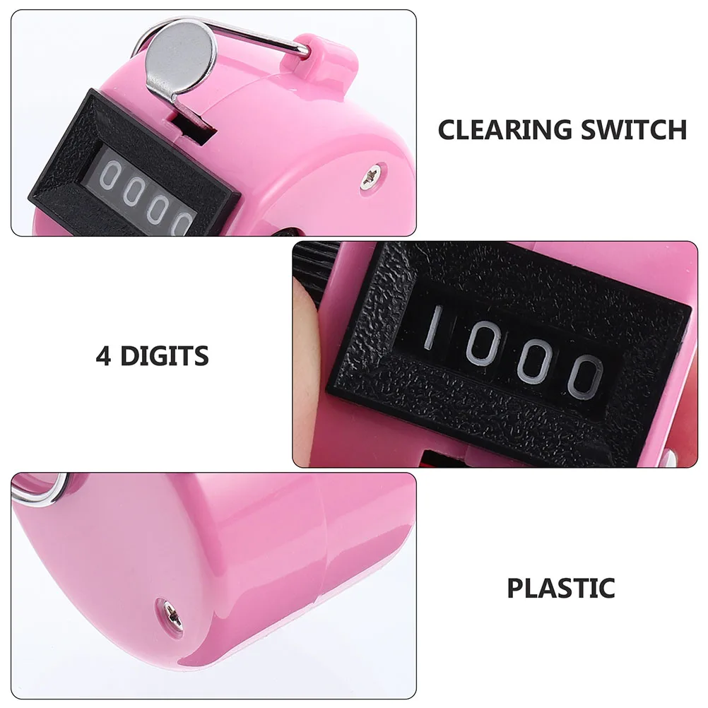 

4Pcs Manual Digital Handheld Tally Counters Plastic Low Power Consumption 4 Number to 9999 Hand Tally Counters