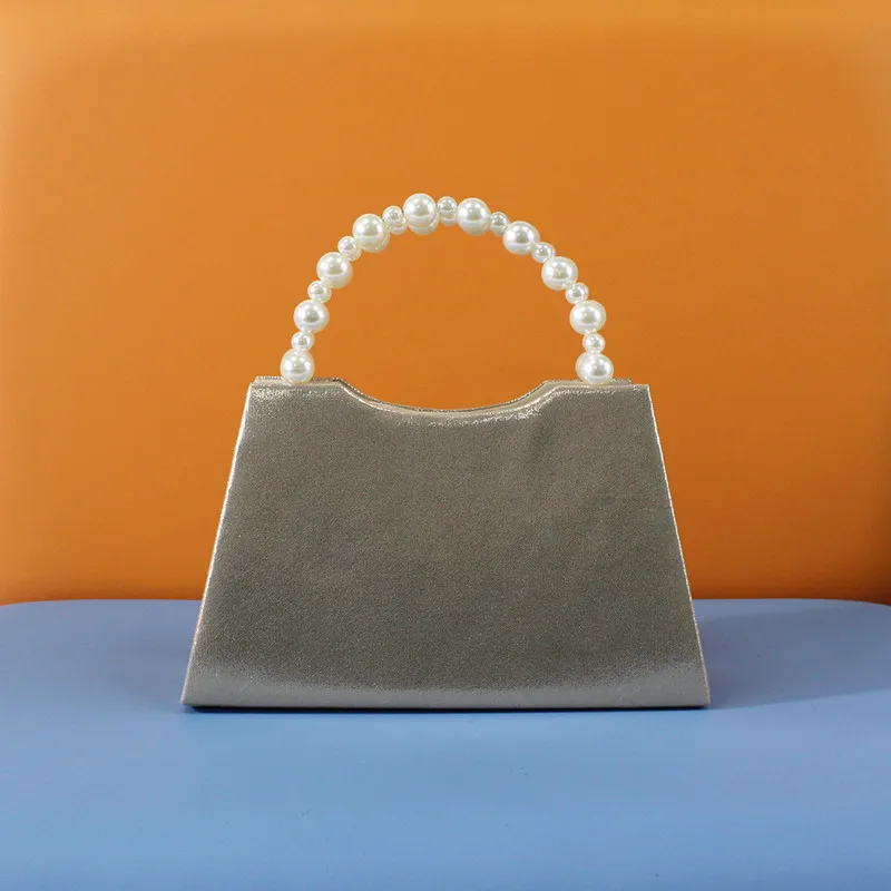 2025 Chic Sparkling Beaded Evening Clutch Bag Luxury High-end Diamond Women Pearl Handle Hangbag Wedding Party Shoulder Bag