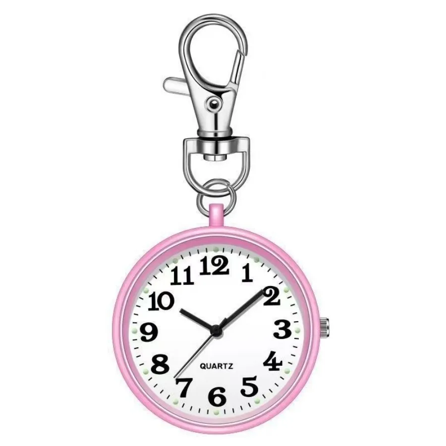 4/5 pcs Electronic Pocket Watch LED Keychain Nurse Pocket Watch Digital Watch for Student Backpacks Keys Pendant Timepiece