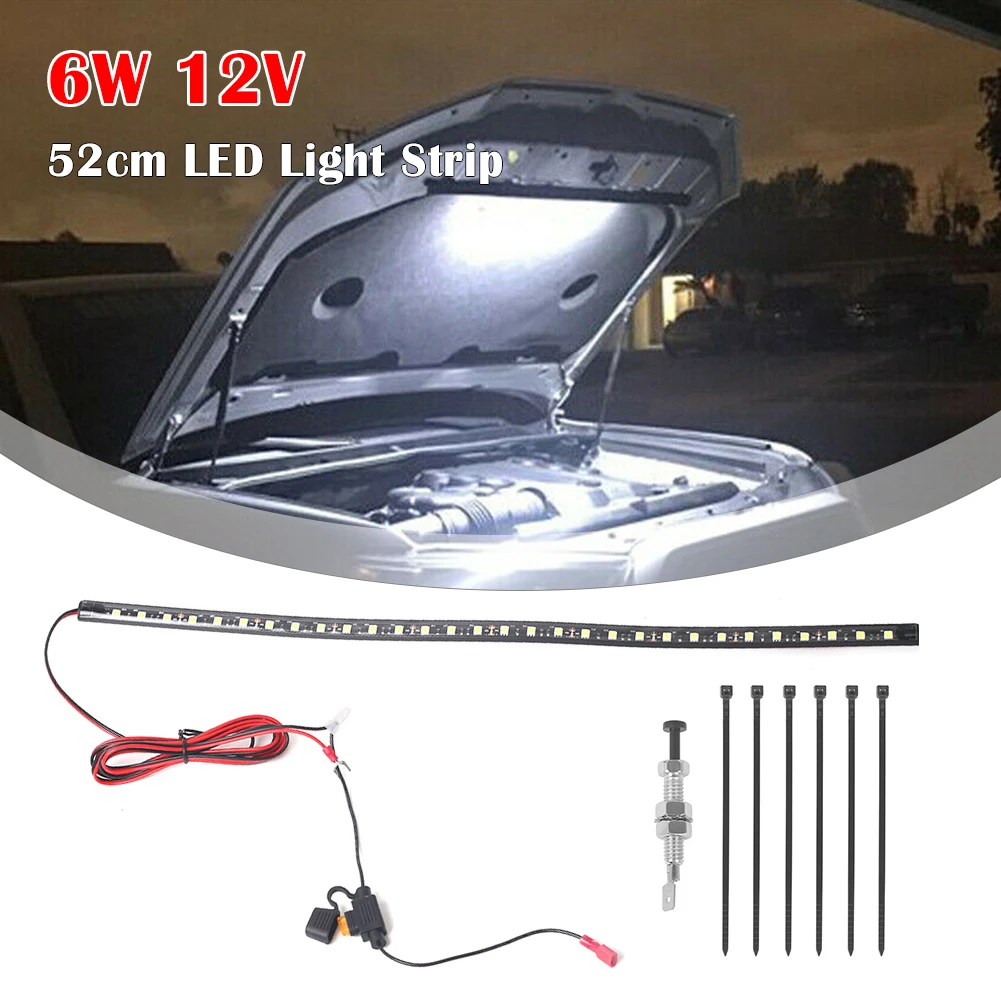 

Upgrade 52cm Car Under Hood LED Light Strip With Switch Control Car Engine Repair Work Light Bar Universal Car Maintenance Kit