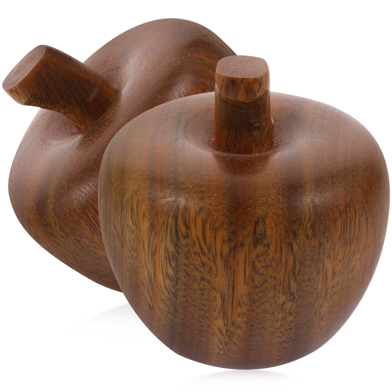

2 Pcs Fruits Creative Decor Statue Small Desktop Home Supplies nament Wooden Adornment Tabletop