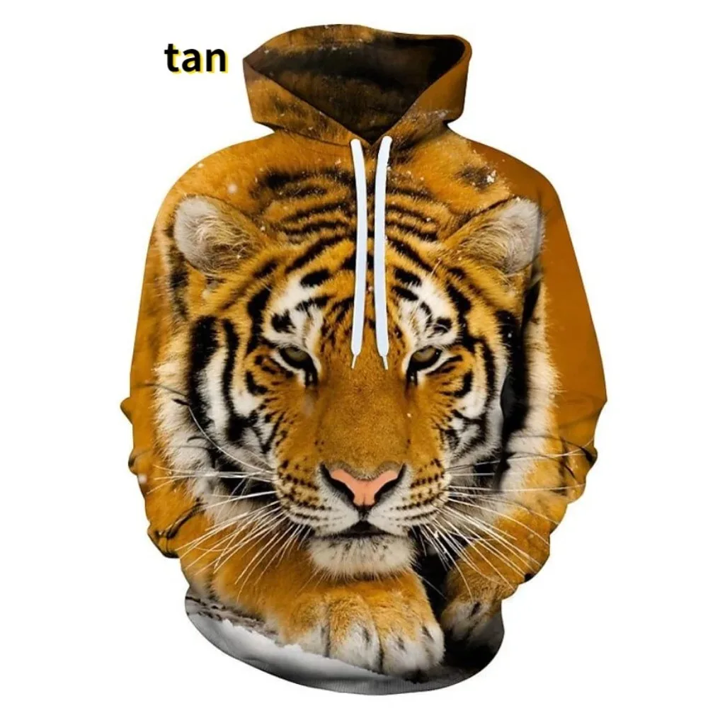 

Men's Long Sleeved Hoodie Animal 3D Graphic Fashion Tiger/lion 3D Print Hoodies Fashion Casual Pullover Sweatshirts