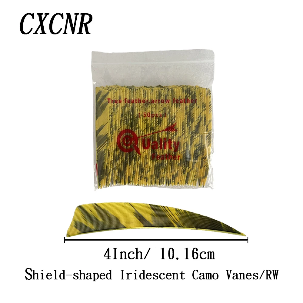 Fotografia 7: 50 Peças de Vane RW Camuflado Iridescente em Formato de Escudo de 4 Polegadas para Arco e Flecha DIY, Caça e Tiro, Acessórios para Arcos Recurvos, Compostos e Longbow