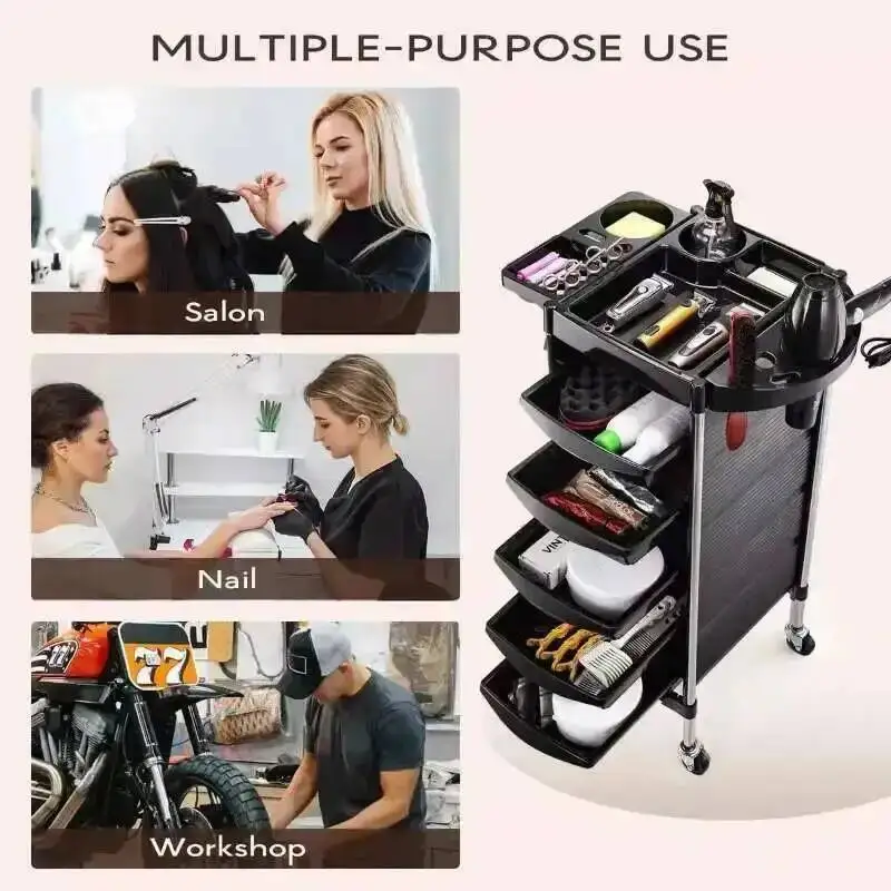 Nordic Hair Salon Rolling Cart Beauty Salon Drawers Storage Creativity Hotel Trolley Barber Shop Salon Furniture Carrinho FYST