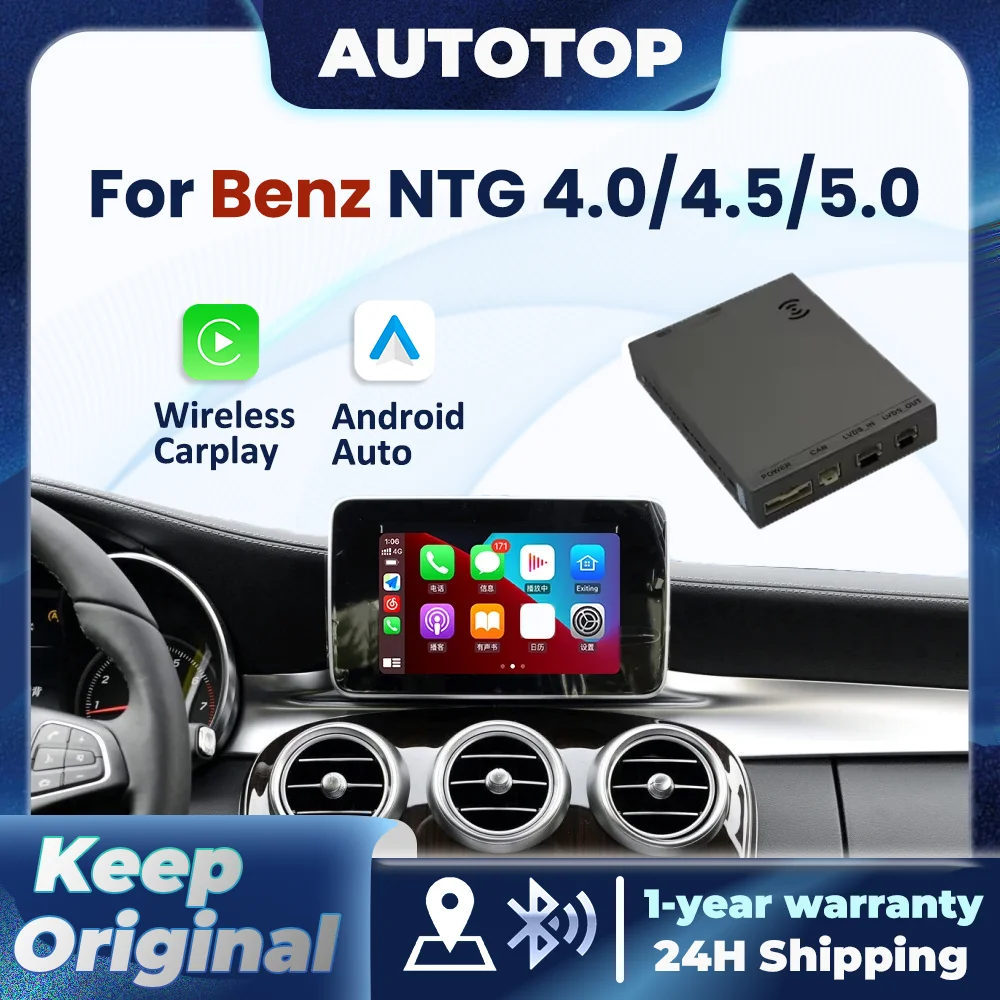 Module CarPlay Android Auto sans fil pour Mercedes Benz GLK W207 W212 W204 SLS W218 NTG 4.0 NTG4.5 NTG5.0 AirPlay BT lien miroir