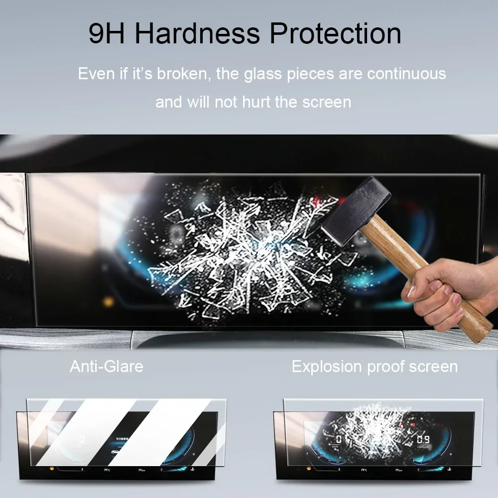MUQSHI Car Interior Center console screen saver tempering glass film Anti scratch LCD screen Anti blue For ChanganC555 2020-2022 image 3