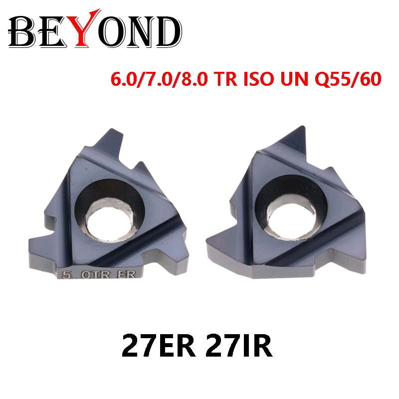 Beyond 27er 6.0tr 7.0 8.0 tr Iso 27ir Q55 Q60 4.5un 4.5 un Carboneto Insere 27 mm Grande Threading Lathe Cutter 27 er ir tr