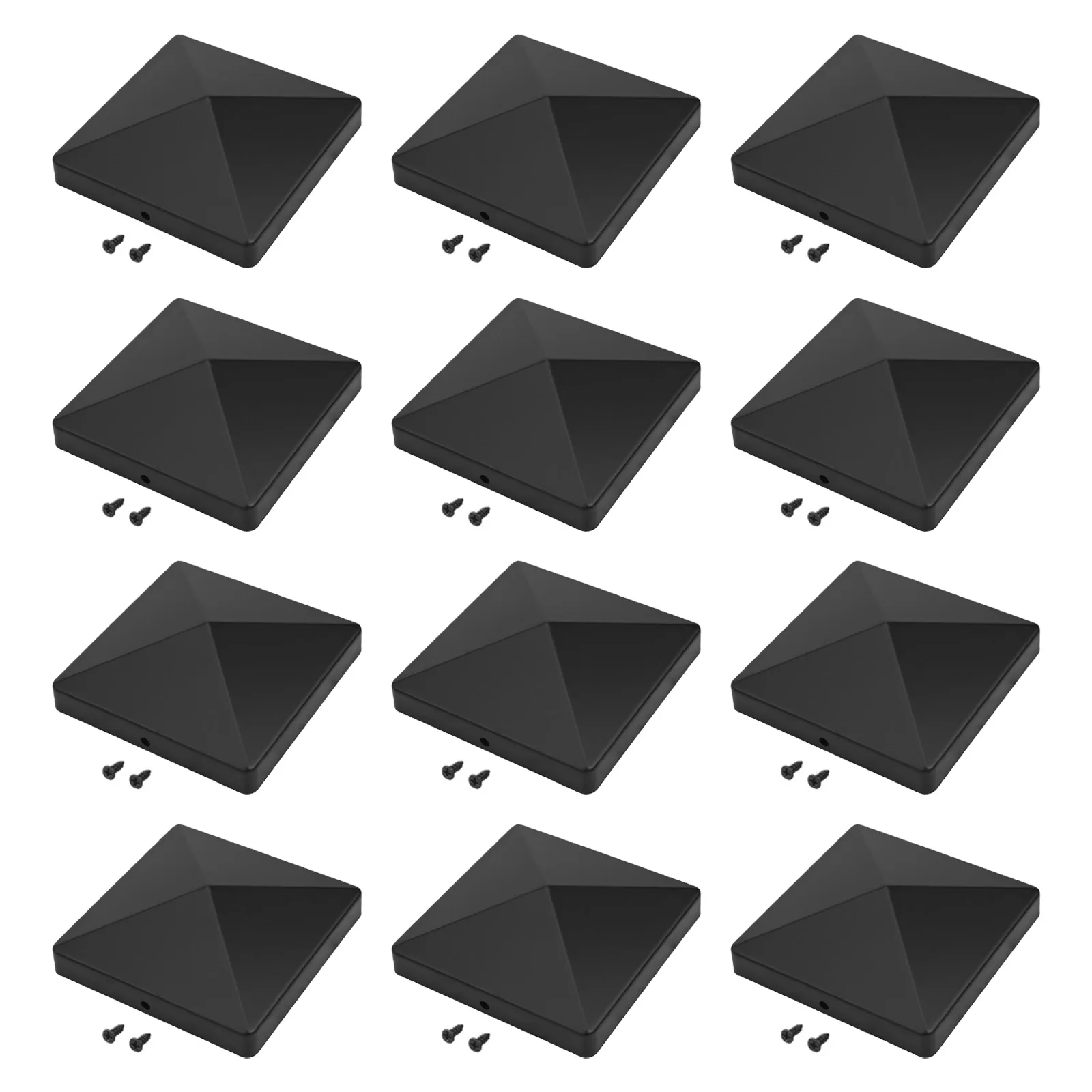 4x4 Post Cap Black Plastic Pyramid Cap Easy Installation Extends The Life Of Your Posts Fade Resistance Material