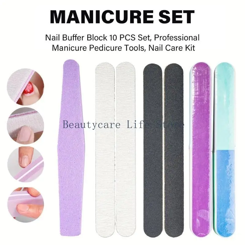 

652C 19 Pieces Files Buffer Block Care Tool Sponge Rubbing Set Buffers Manicure Supplies for Nails
