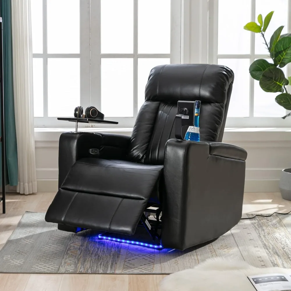

Electric Recliner Chair with USB Charge Port, Hidden Arm Storage, Home Theater Seating with 2 Convenient Cup Holders Design, 36