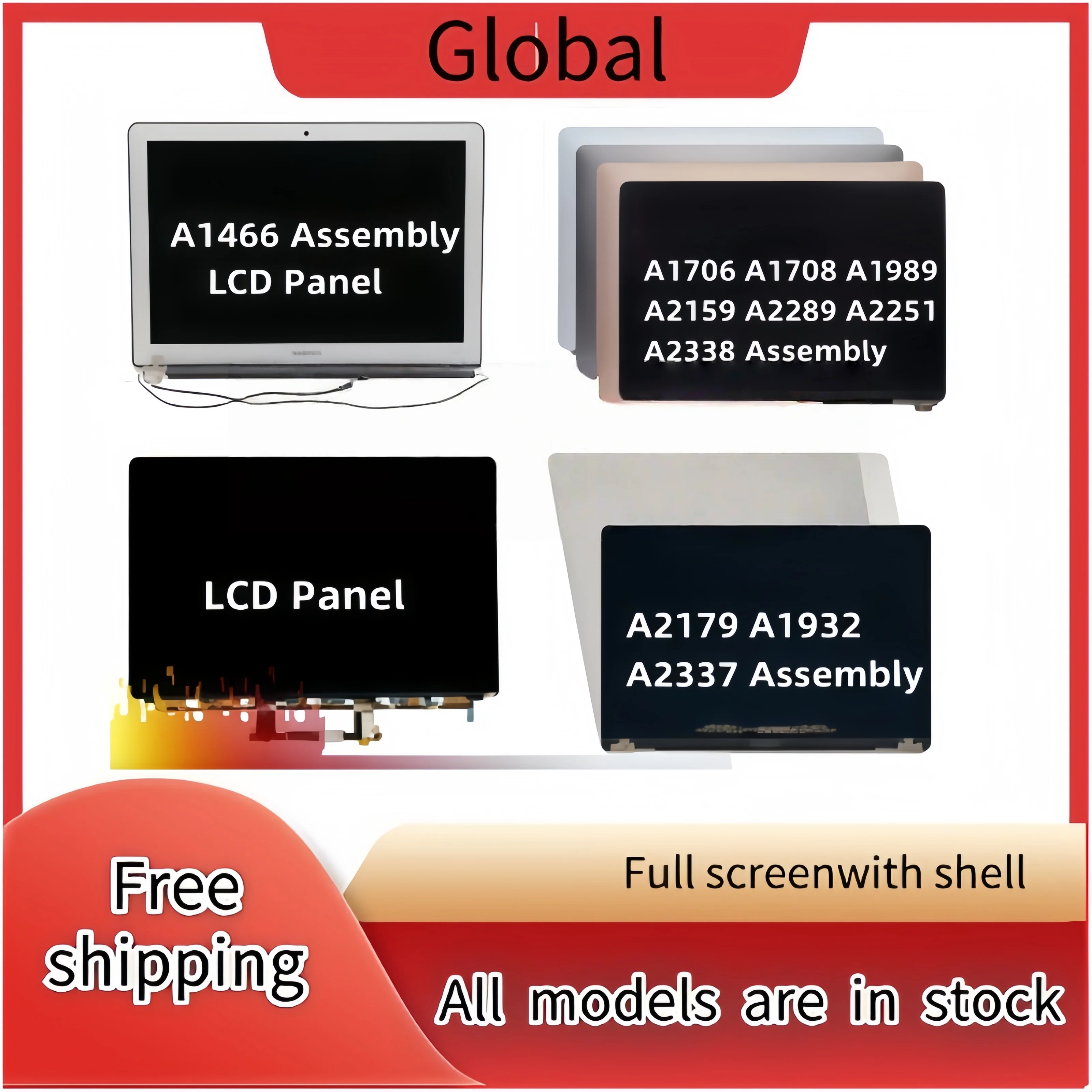 Screen Applicable For 13.3" A1466 A1932 A2179 A2337 A1706 A1708 A1989 A2159 A2251 A2289 A2338 LCD Screen Display Replace