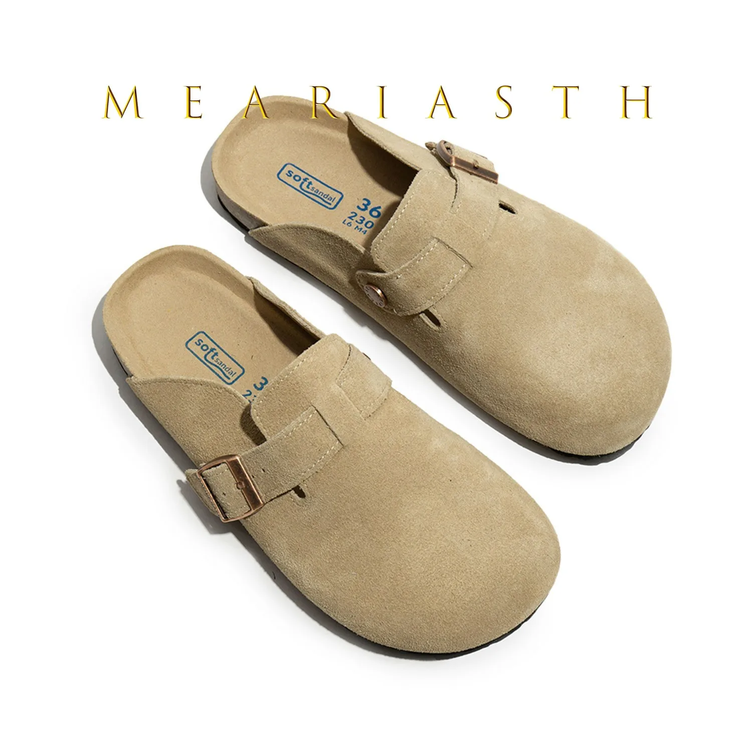 

Новинка 2023 года, летняя женская обувь для отдыха, женские сабо без шнуровки на плоской подошве с круглым носком, замшевые кожаные удобные тапочки на плоской подошве