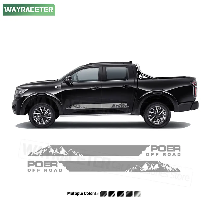 

Car Door Side Stripes Sticker Carbon Fiber Vinyl Decal For GWM Poer 2025 2026 2024 4X4 Off Road Mountain 2023 2022 Accessories