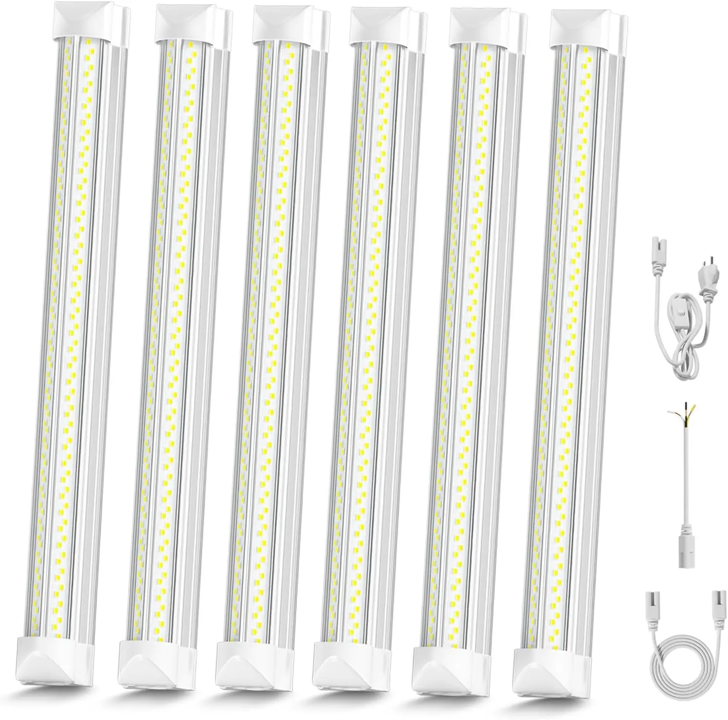 

Светодиодные светильники для мастерской, 25 Вт, 3750 лм, 6000K, сверхъяркие, с возможностью подключения, для гаража и мастерской (6 штук в комплекте)